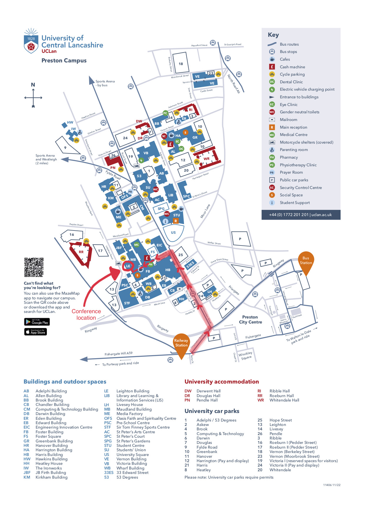 Preston Main Campus Map